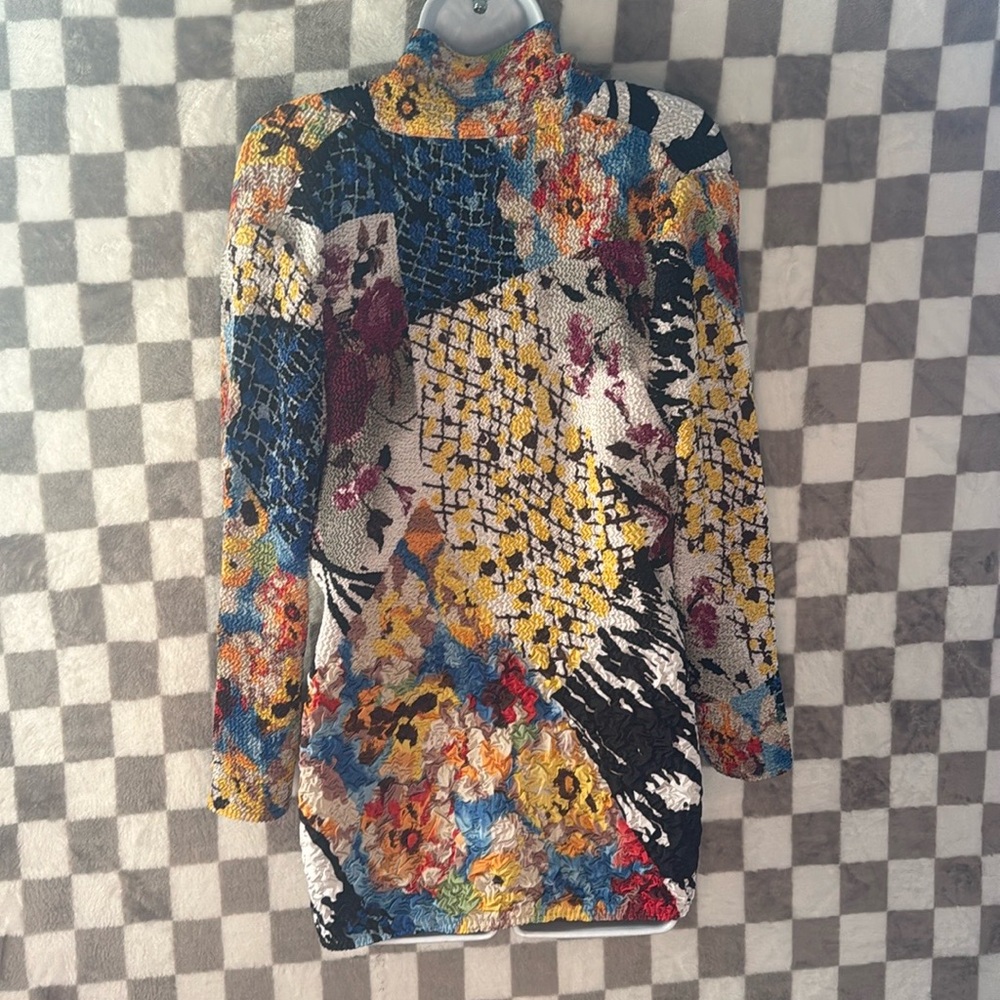 Alberto Makali Crinkled LightWeight Blazer Sport Coat Abstract colorful Size L - Picture 8 of 14